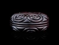 A Carved Zitan Wood 'Ruyi' Covered Box