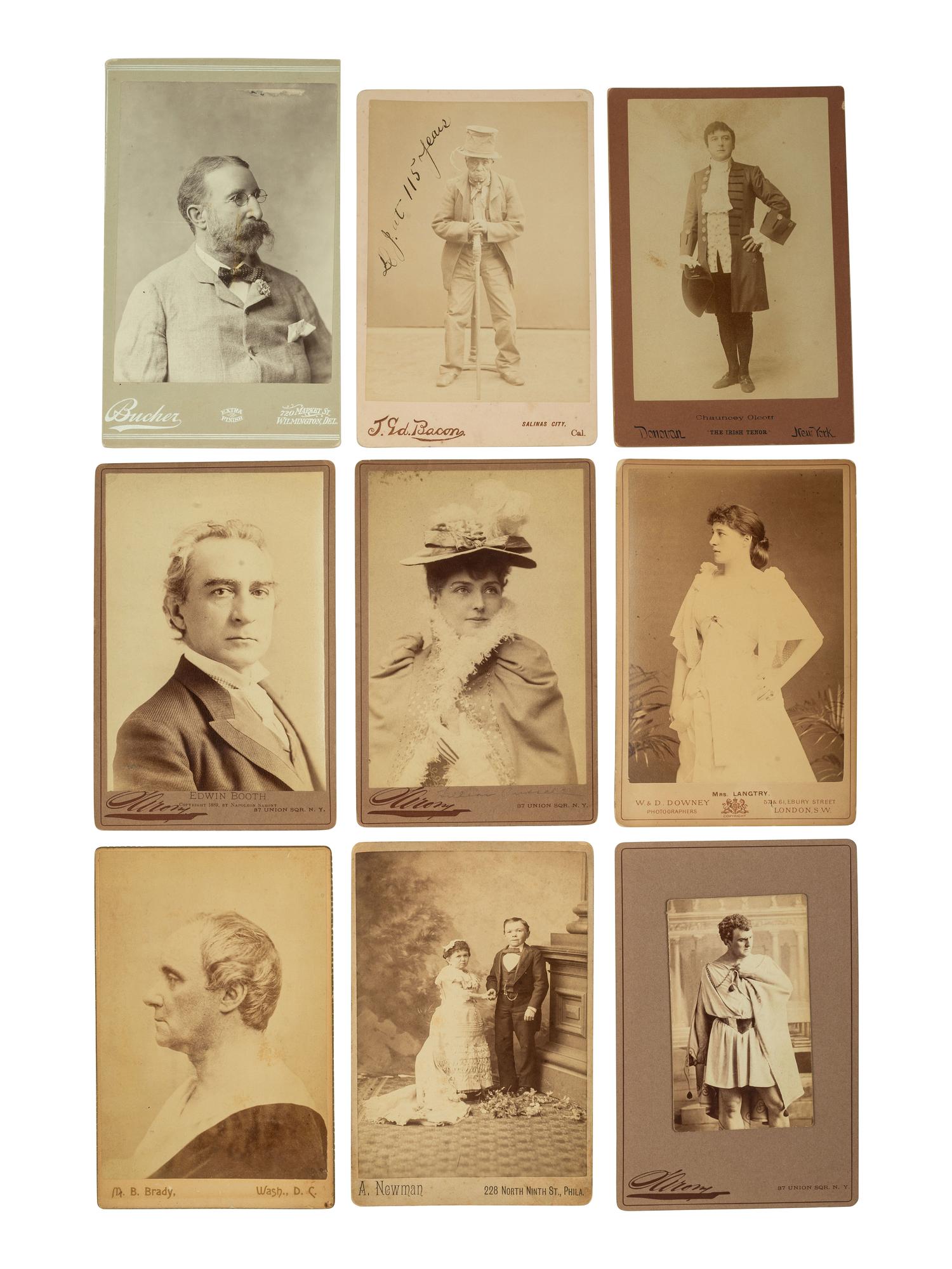 [EARLY PHOTOGRAPHY]. 75 CDVs & cabinet cards of 19th century actors & other personalities.