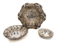 A Group of Two American Sterling Silver Bowls, Diameter of first 14 1/4 inches.