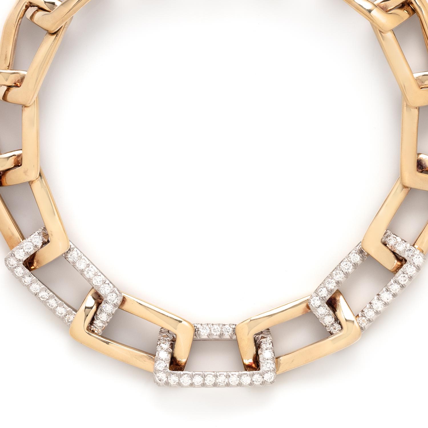 DAVID WEBB, YELLOW GOLD AND DIAMOND NECKLACE