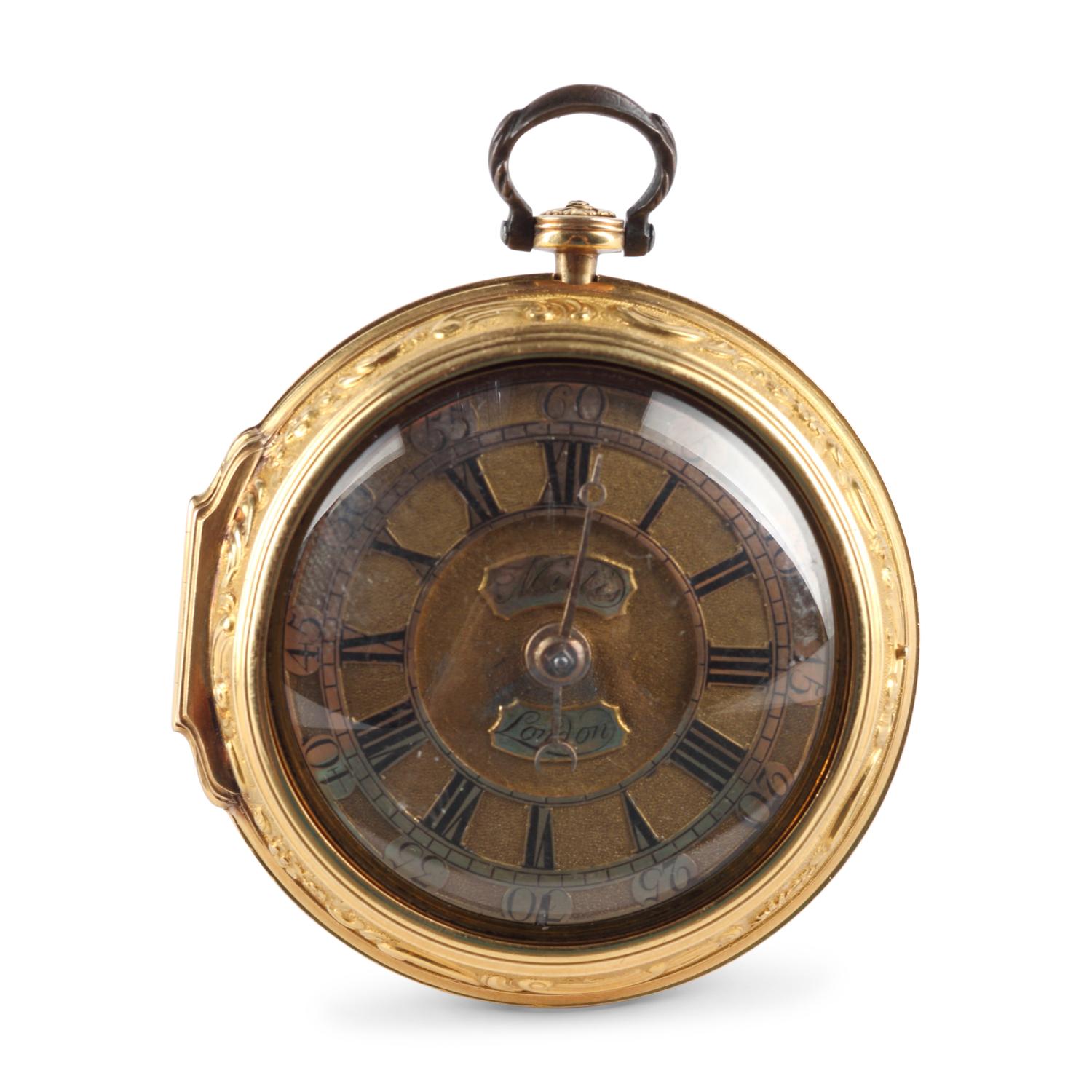 An English Gold and Repoussè Gold Cased Pocket Watch