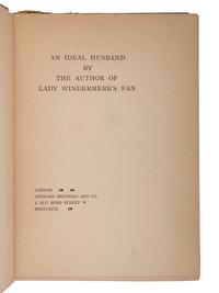 WILDE, Oscar (1854-1900). An Ideal Husband . London: Leonard Smithers and Co., 1899.