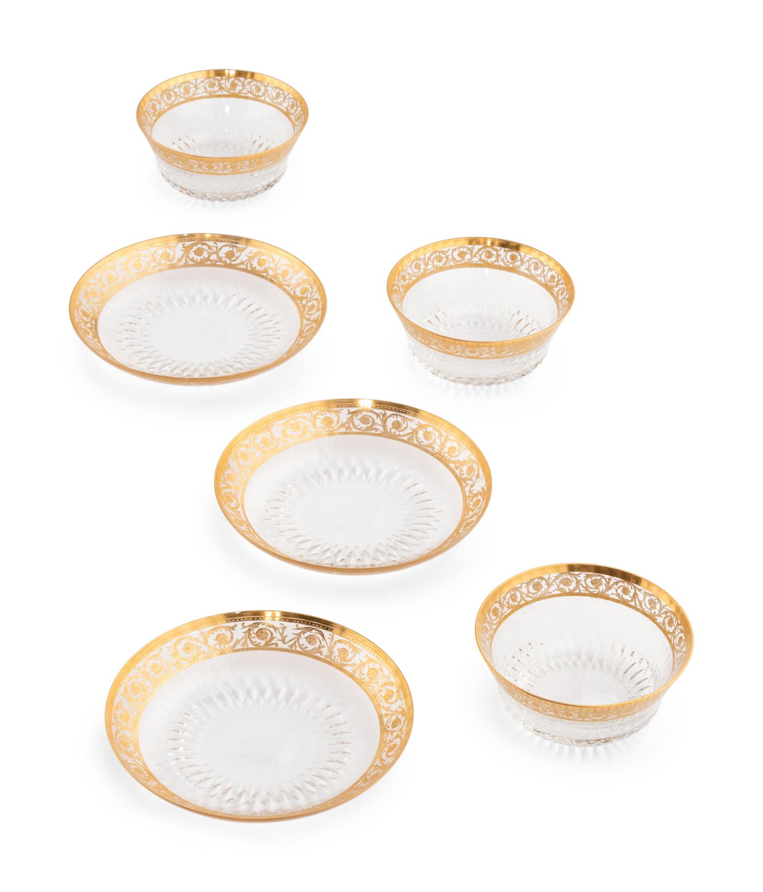 A Set of Saint-Louis Cut Glass Table Articles