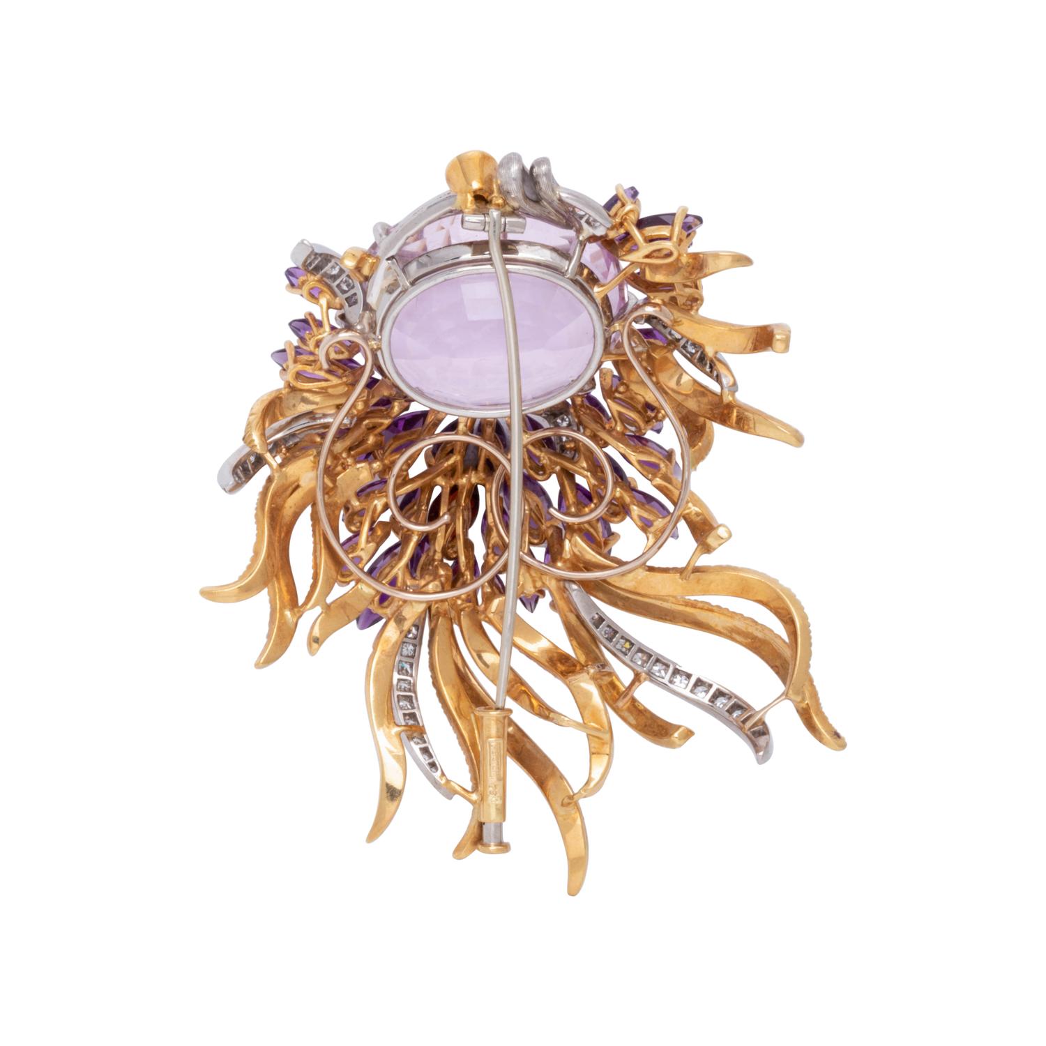 MEISTER, MULTIGEM AND DIAMOND MODERNIST SEA CREATURE BROOCH
