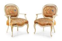 A Pair of Louis XVI Style Fauteuils