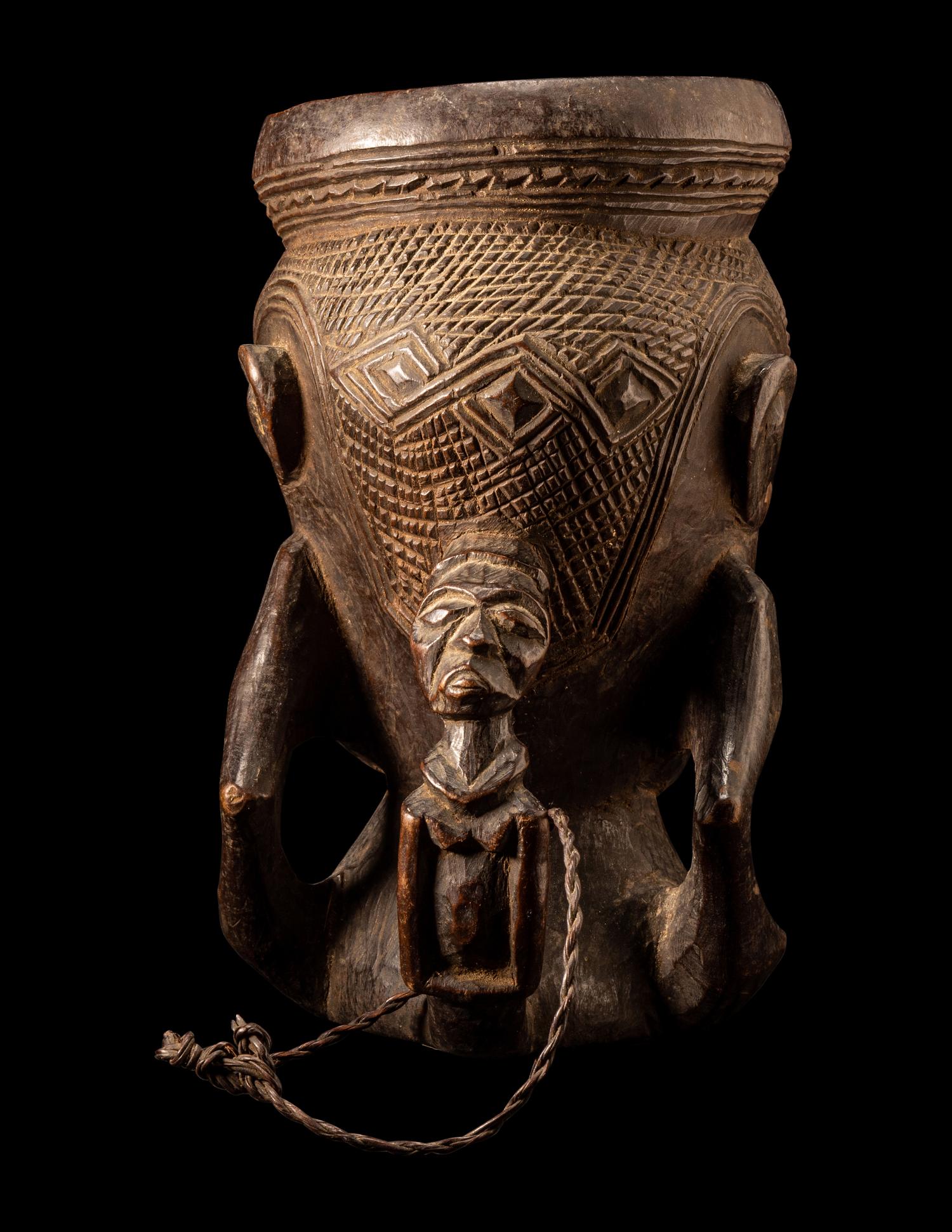 A Kuba Wood Figural Cup