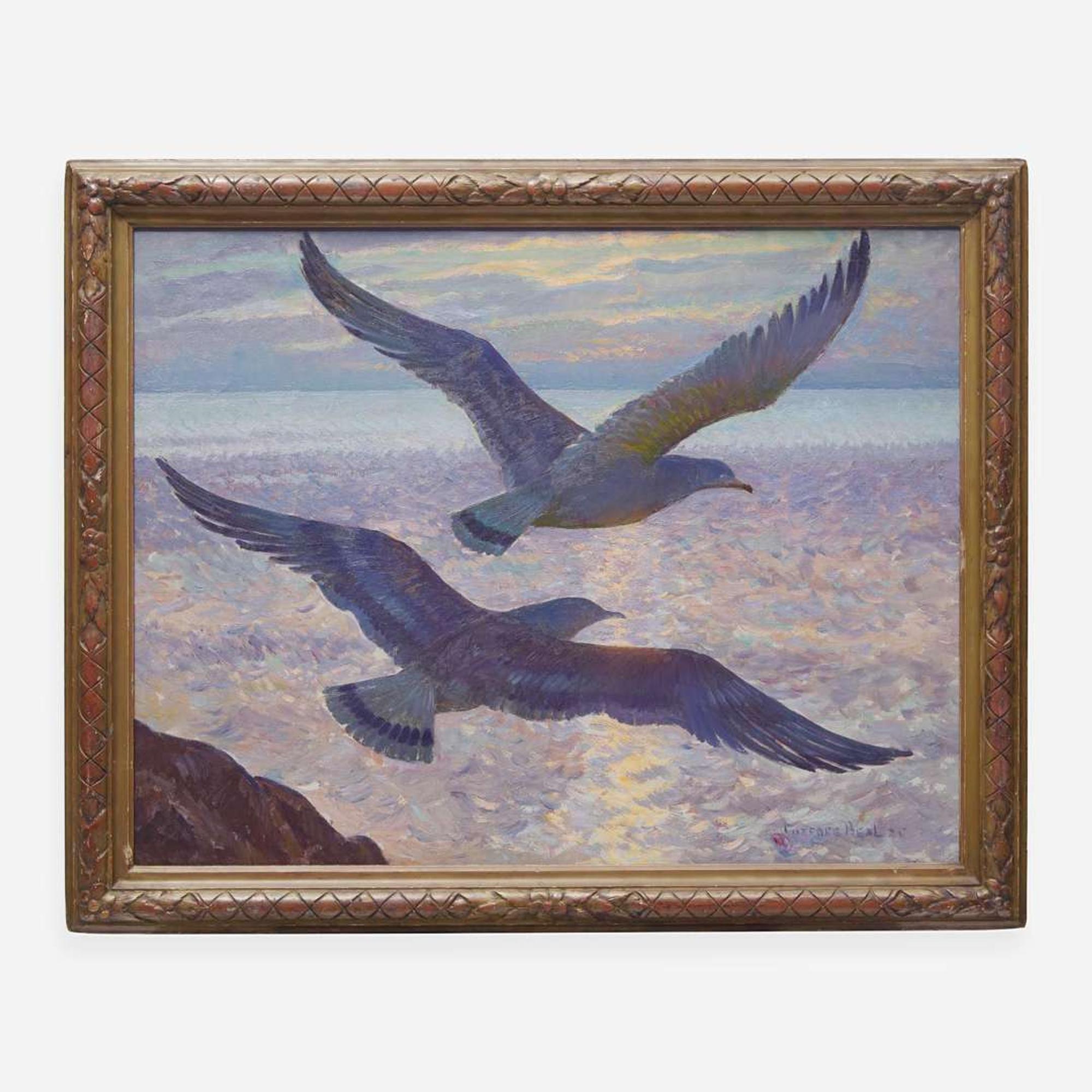Gifford Beal (American, 1879-1956) Gulls in Moonlight