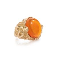 YELLOW GOLD AND FIRE OPAL RING