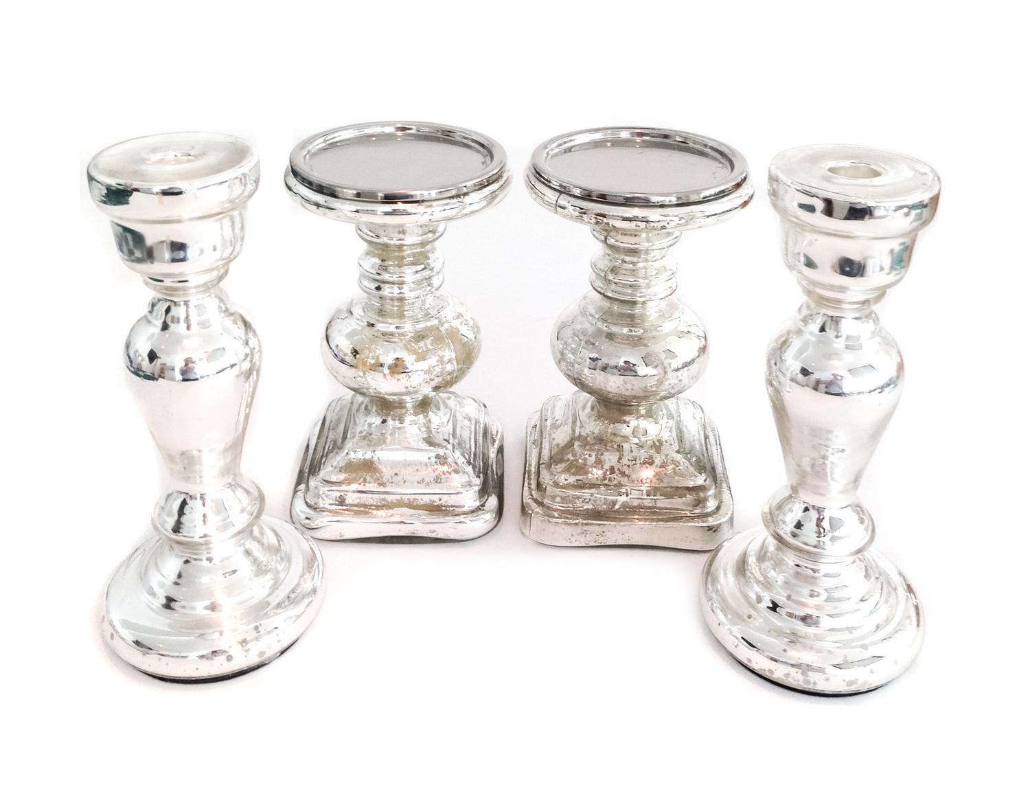 A Pair of Acrylic Candle Holders Height of candle holders 8 7/8 inches. — 20TH CENTURY