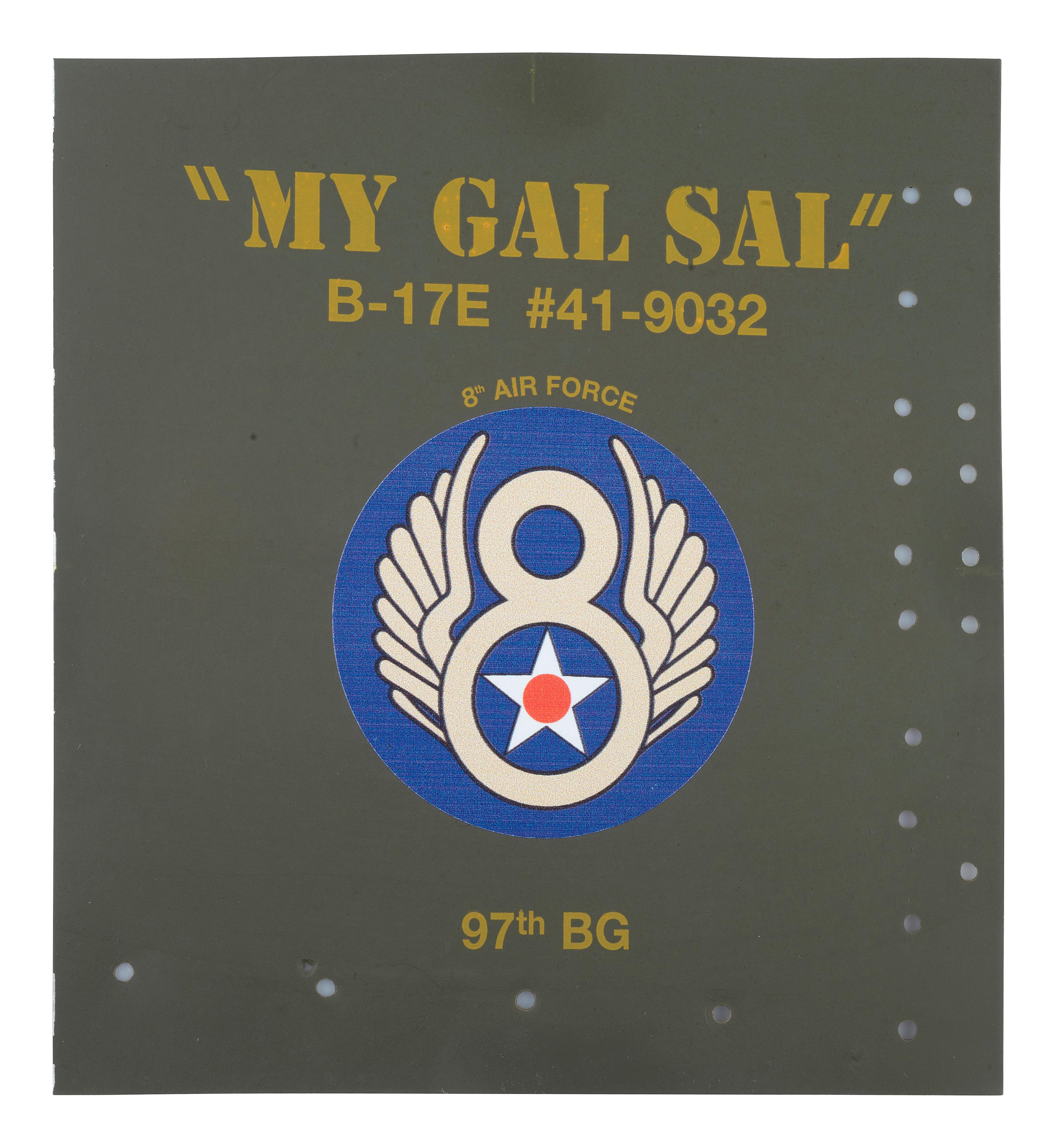 [WWII]. Salvage piece from B-17 My Gal Sal, plus.