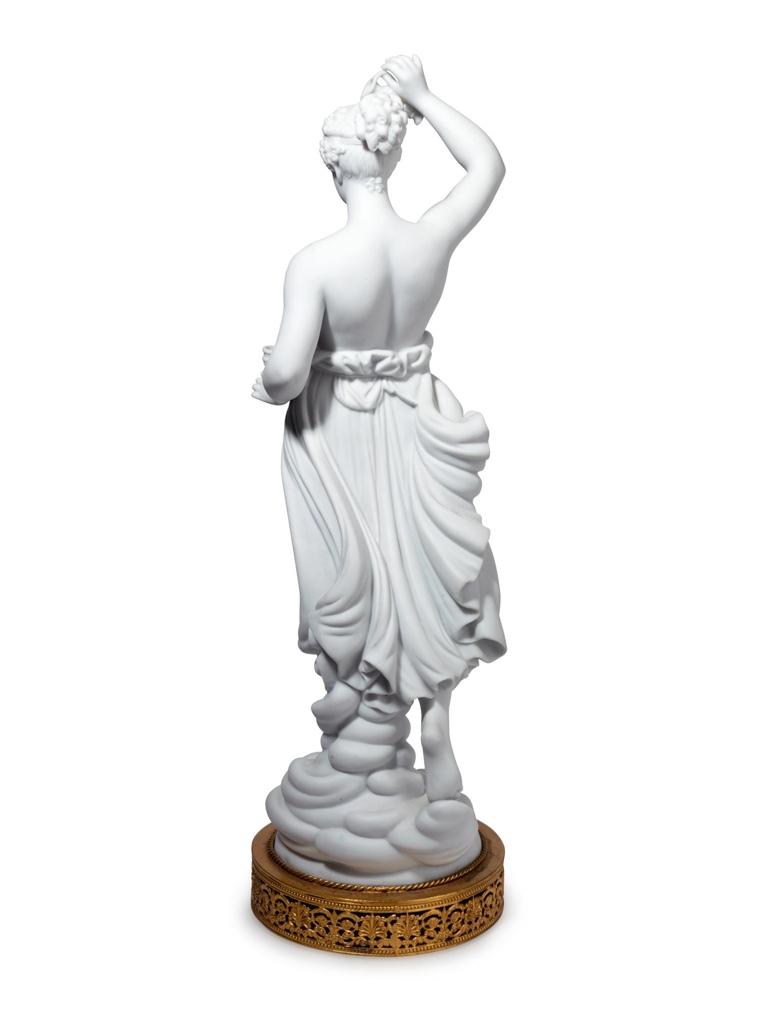 A Pair of Gilt Metal Mounted Bisque Porcelain Figures
