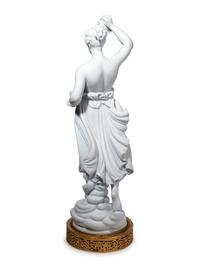A Pair of Gilt Metal Mounted Bisque Porcelain Figures
