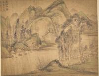 A Chinese 'Landscape' Painting 清佚名 仿董其昌筆意絹本水墨山水圖