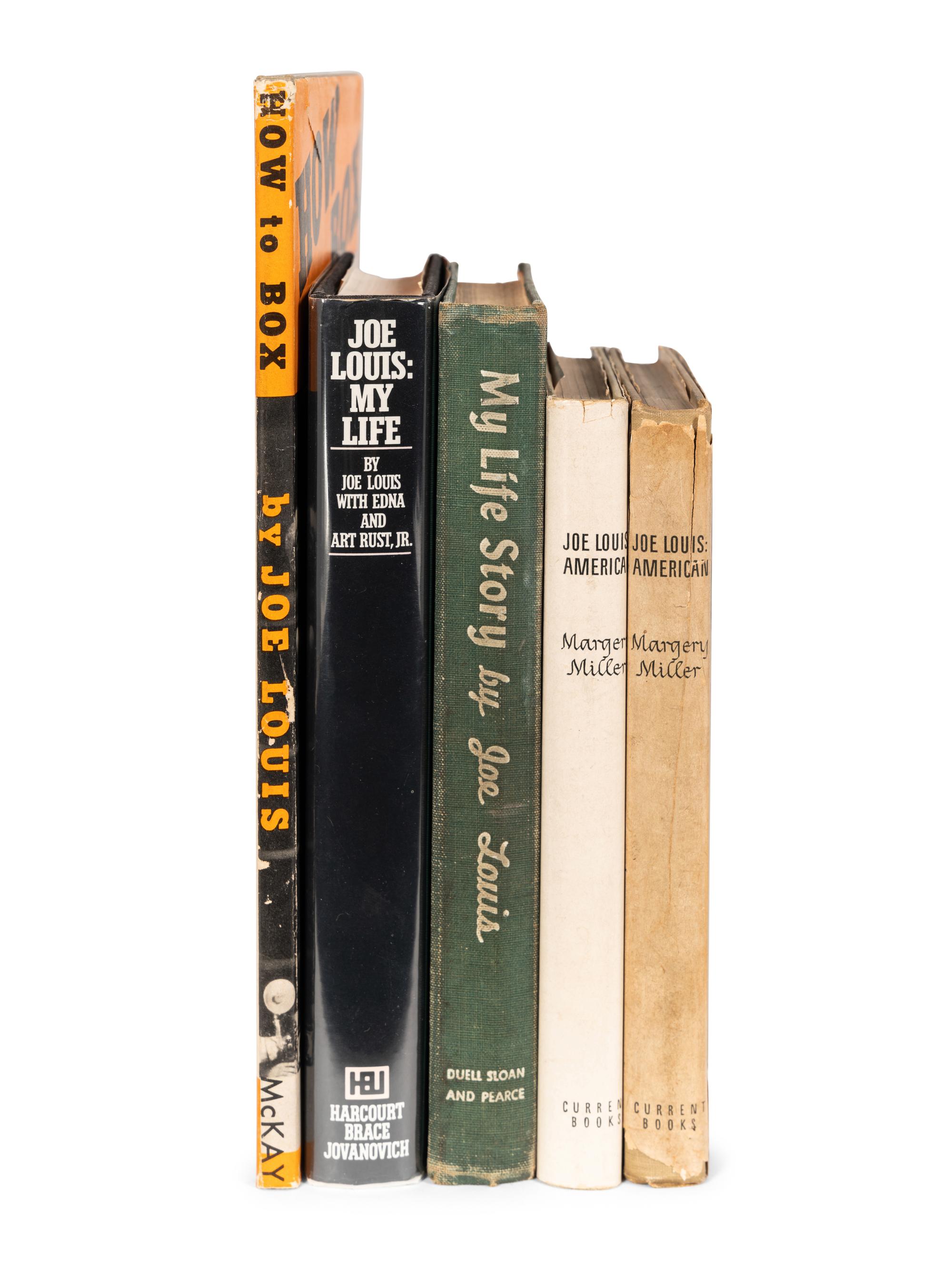 A Group of Six Books Authored By Or About Joe Louis (Including One Signed Autograph Edition),