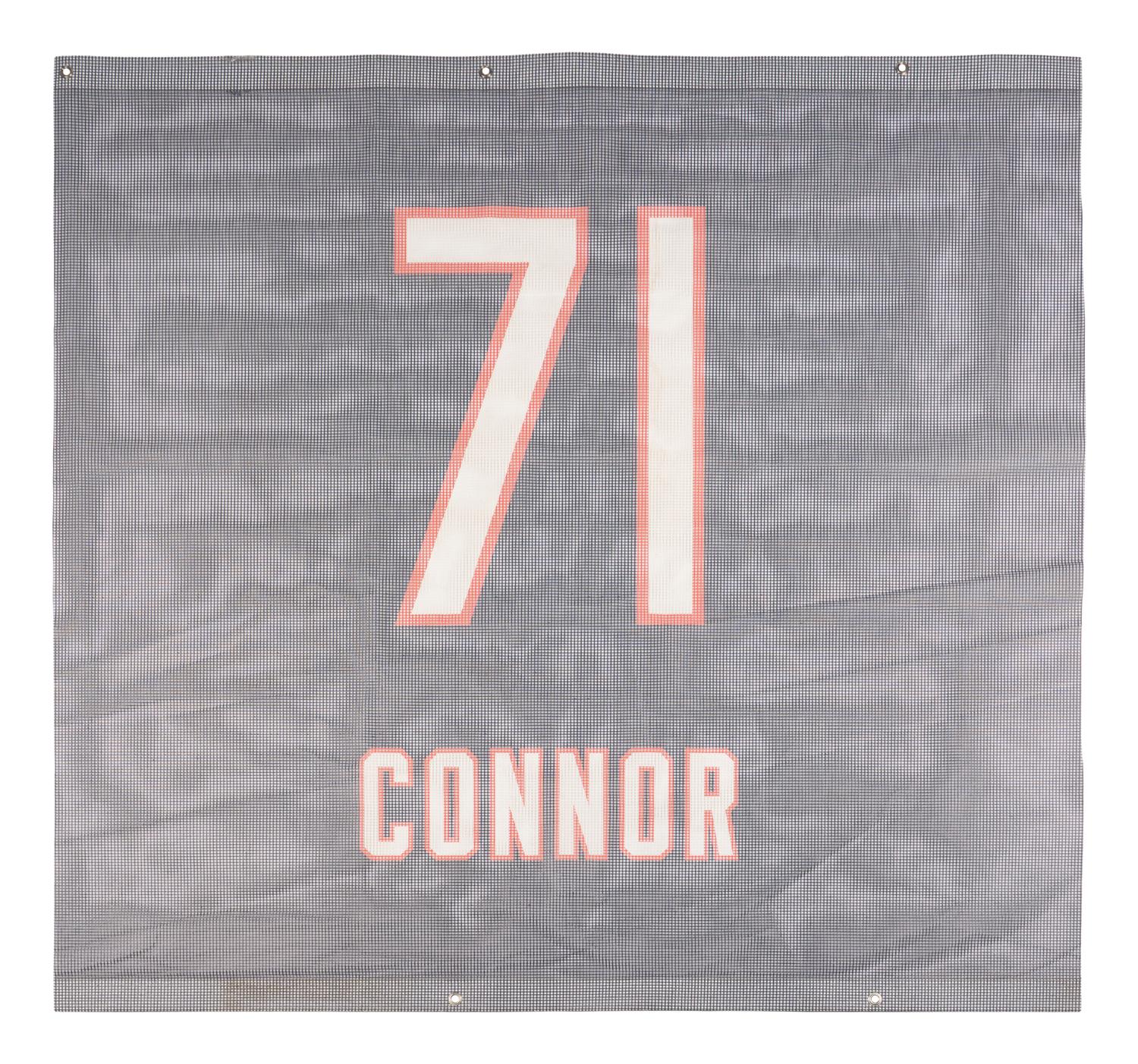 Collection Two of Personal Items from Chicago Bears and Notre Dame Legend George Connor Including Soldier Field Hall of Fame Banner and Autographs