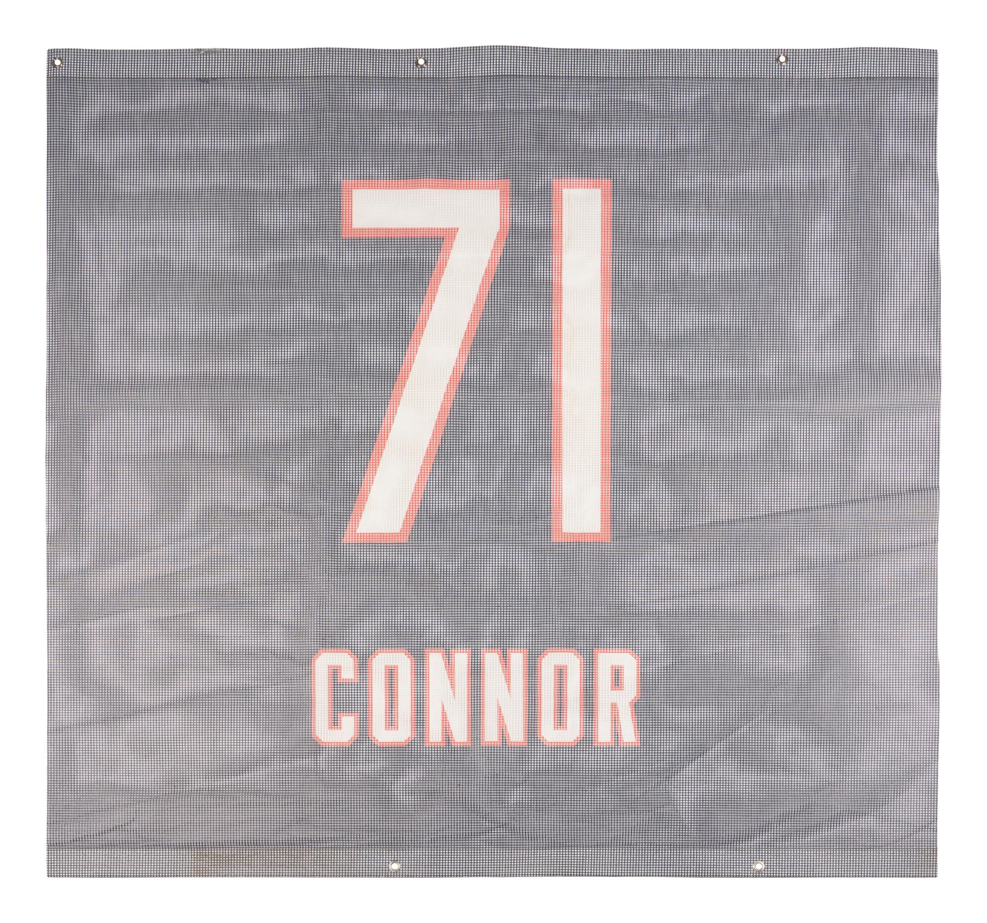Collection Two of Personal Items from Chicago Bears and Notre Dame Legend George Connor Including Soldier Field Hall of Fame Banner and Autographs