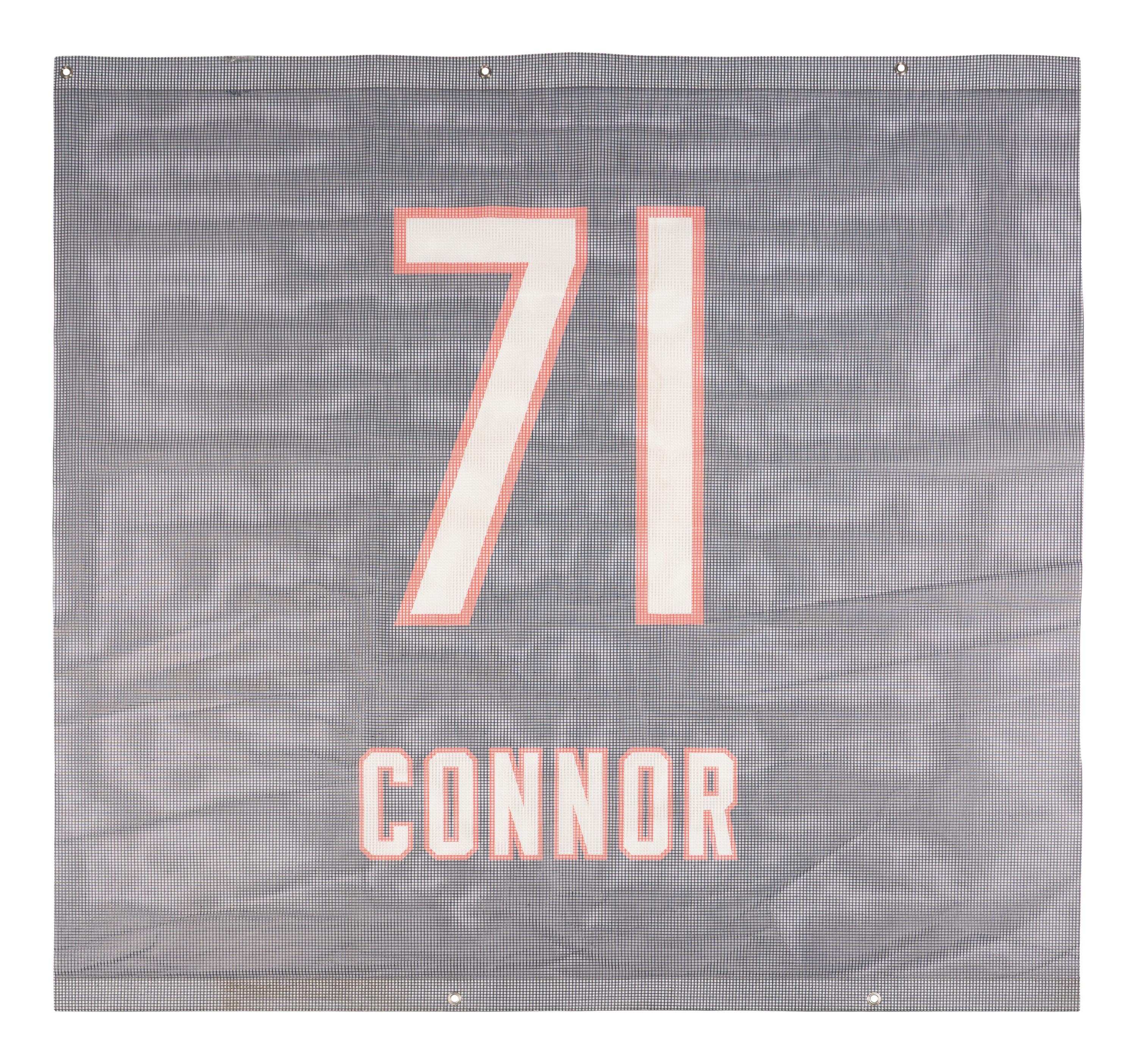 Collection Two of Personal Items from Chicago Bears and Notre Dame Legend George Connor Including Soldier Field Hall of Fame Banner and Autographs