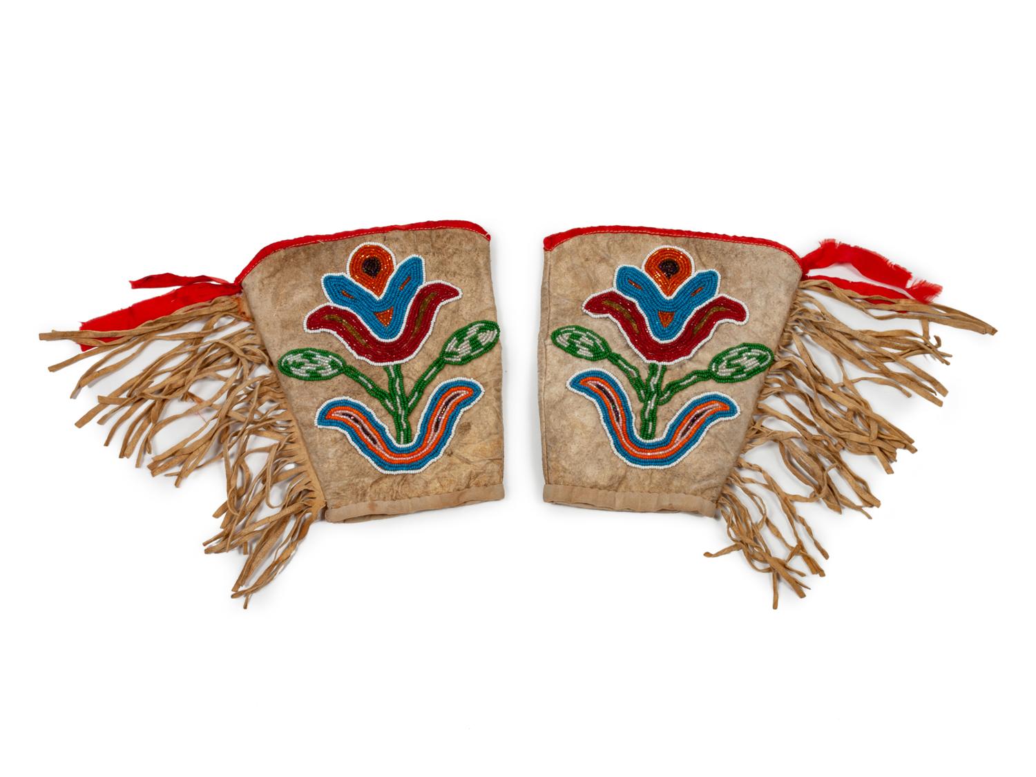 Plateau Beaded Hide Cuffs