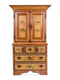 A Swedish Polychromed Linen Press — 20TH CENTURY