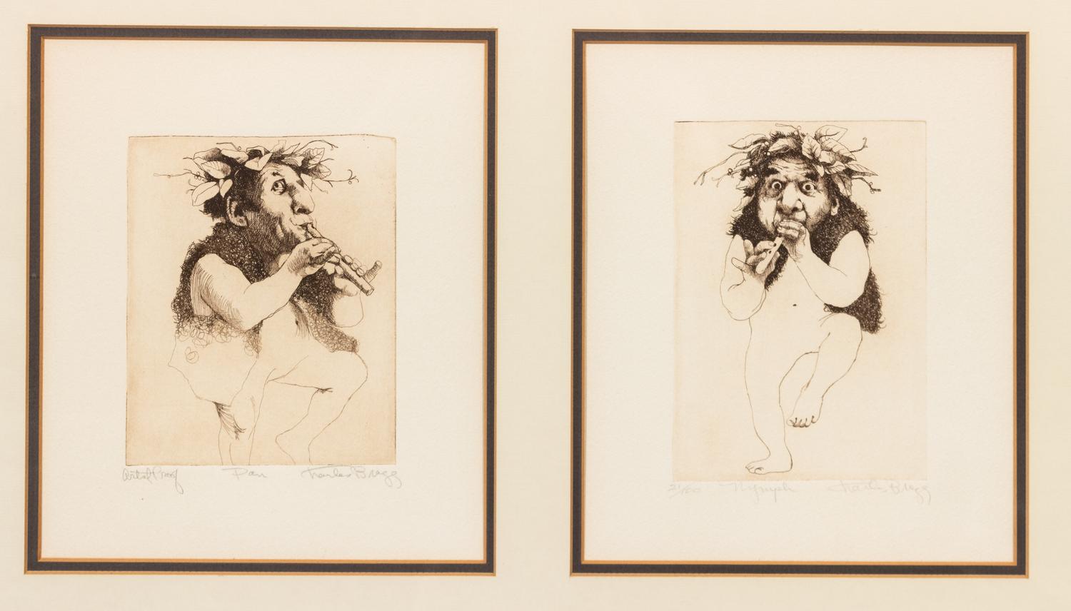 Charles Bragg, American, 1931-2017, Pan and Nymph,
