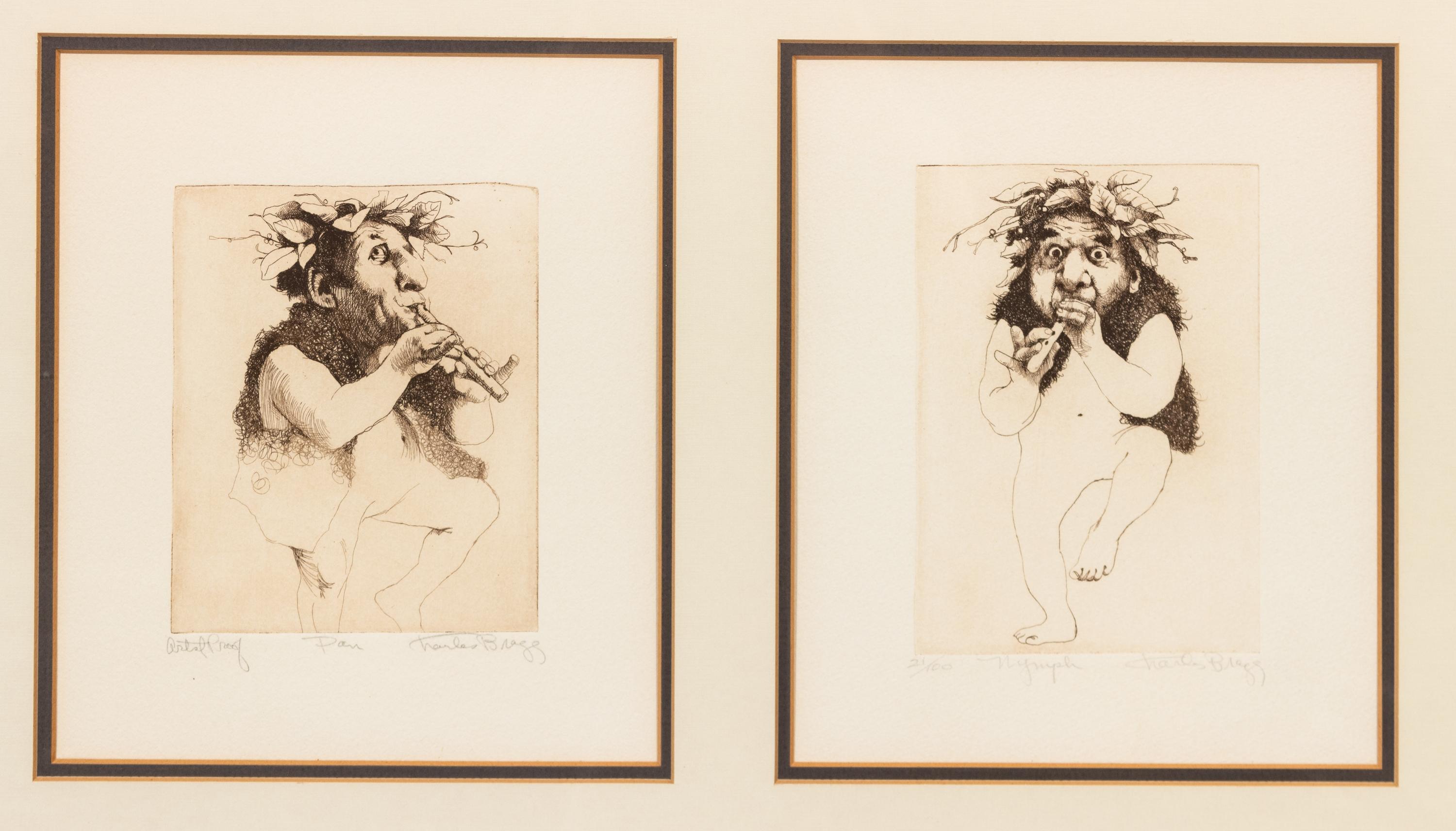 Charles Bragg, American, 1931-2017, Pan and Nymph,