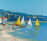 Sailboats Near Beach
