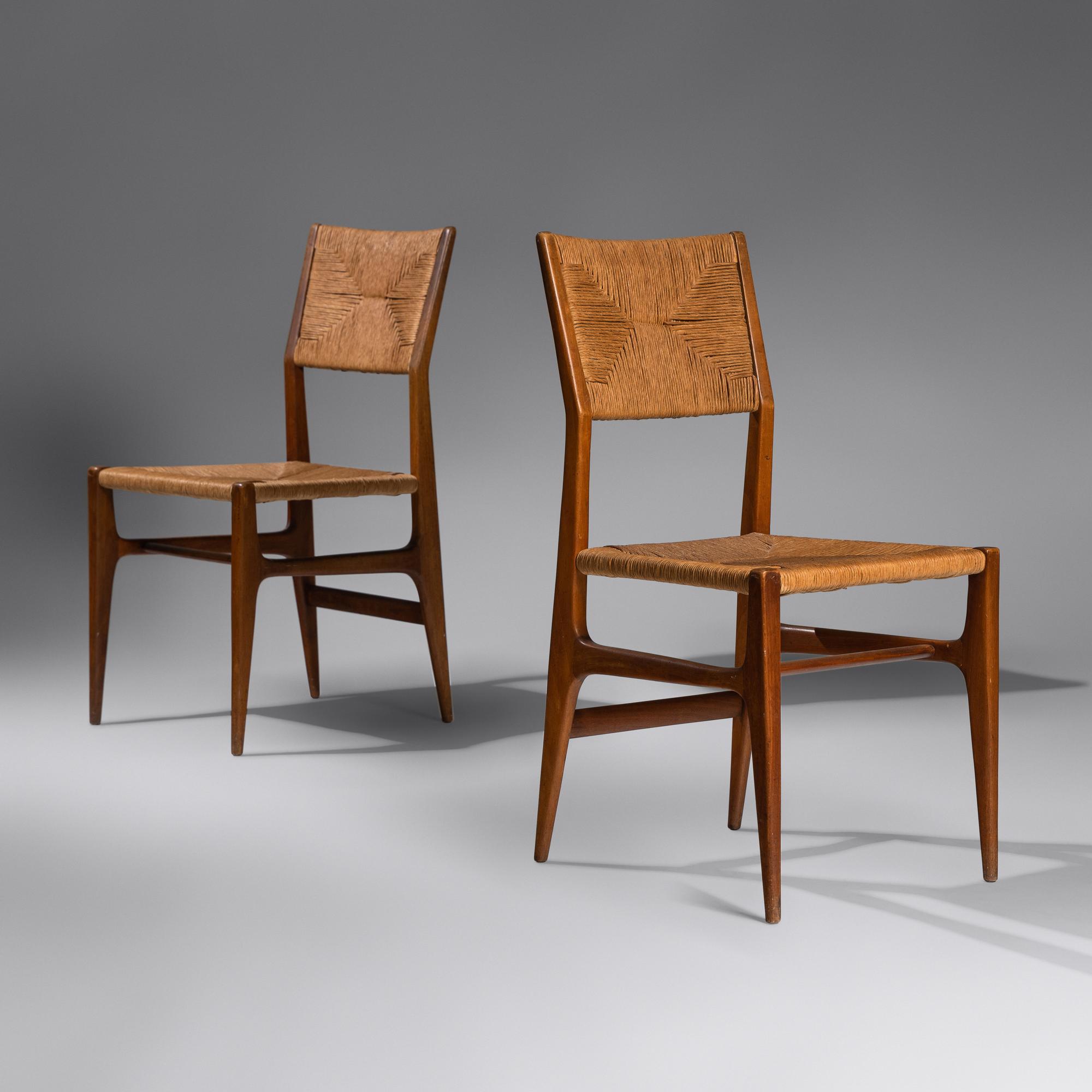 Pair of Leggera Hardwood Side Chairs, designed 1952 Cassina, Italy