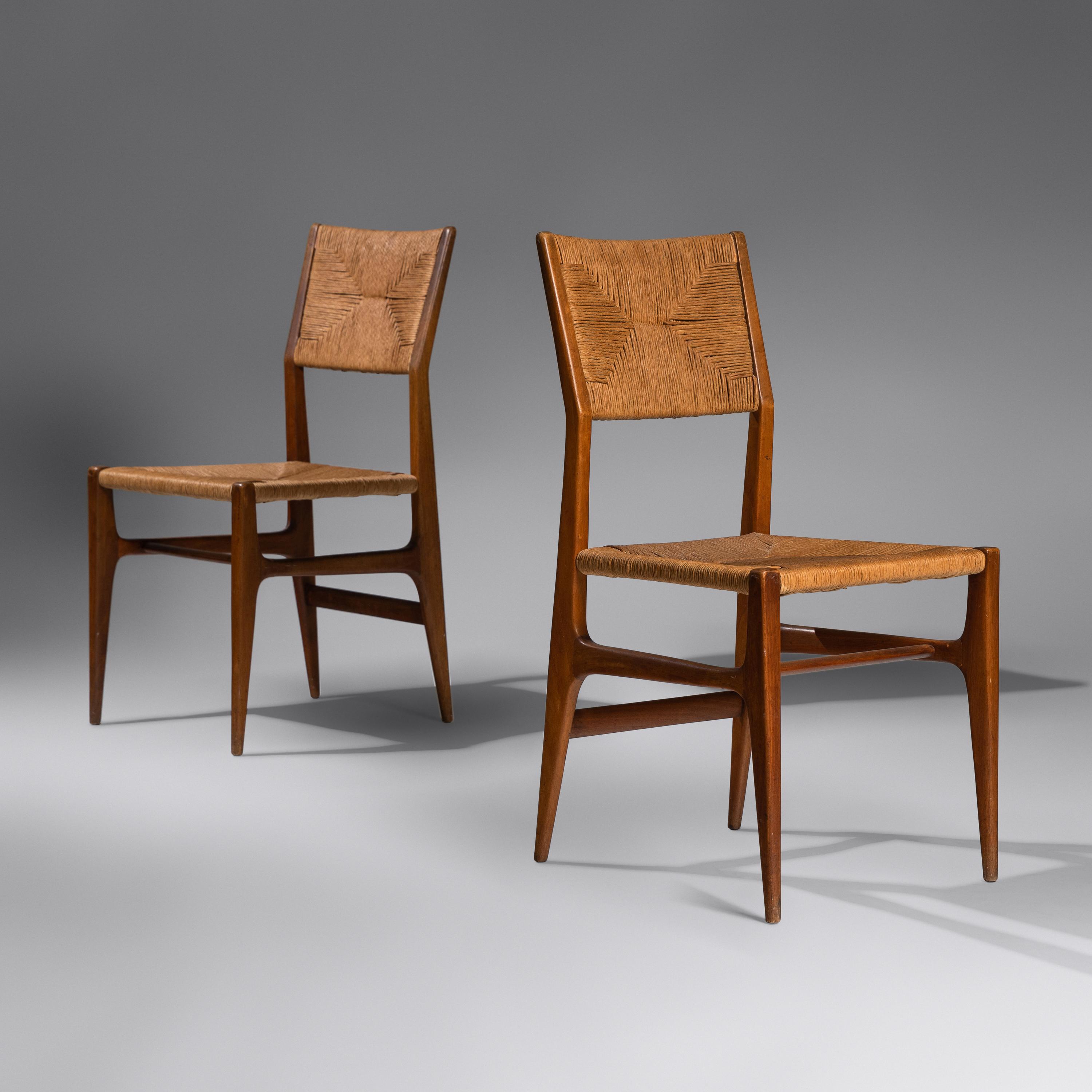 Pair of Leggera Hardwood Side Chairs, designed 1952 Cassina, Italy