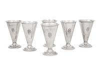 A Set of Six American Silver Goblets