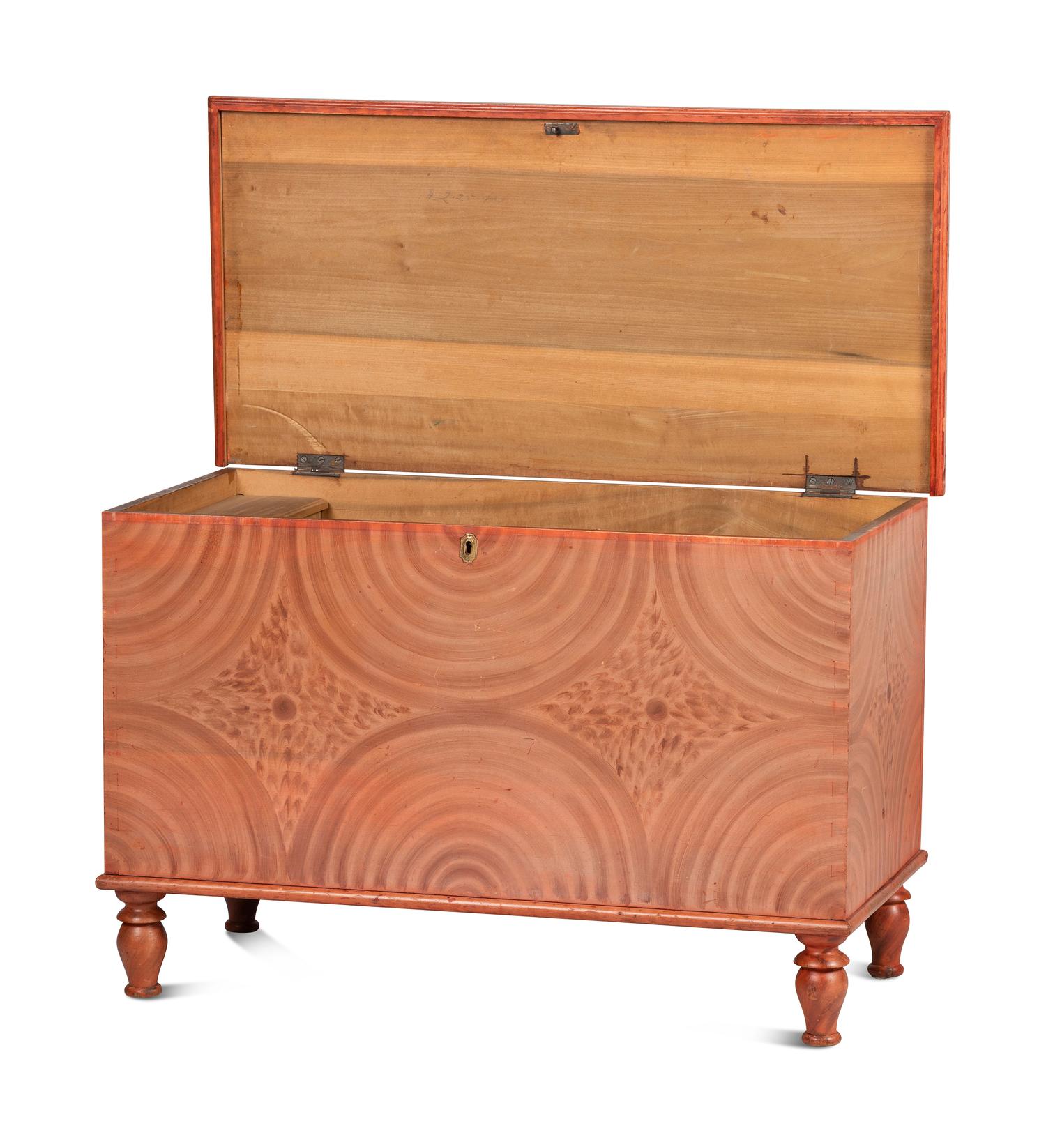 A Late Federal Grain Painted Poplar Blanket Chest