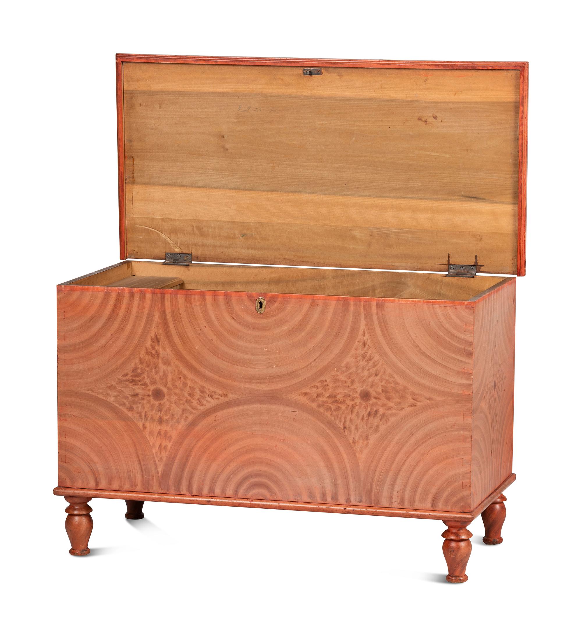 A Late Federal Grain Painted Poplar Blanket Chest