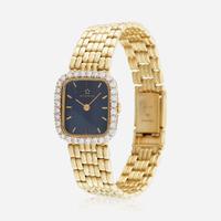 A lady's gold and diamond bracelet watch, Eterna