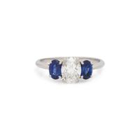 TIFFANY & CO., DIAMOND AND SAPPHIRE RING