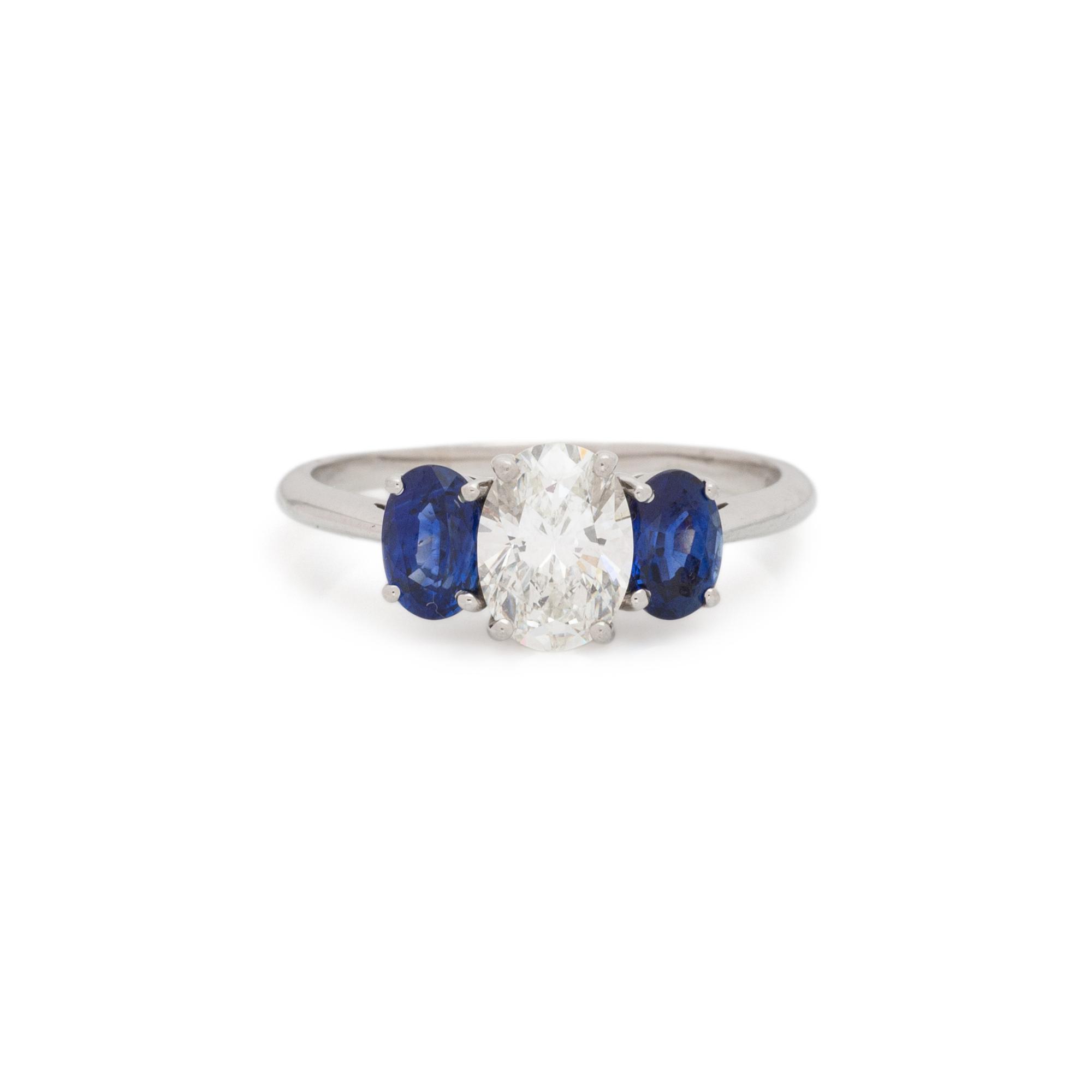 TIFFANY & CO., DIAMOND AND SAPPHIRE RING