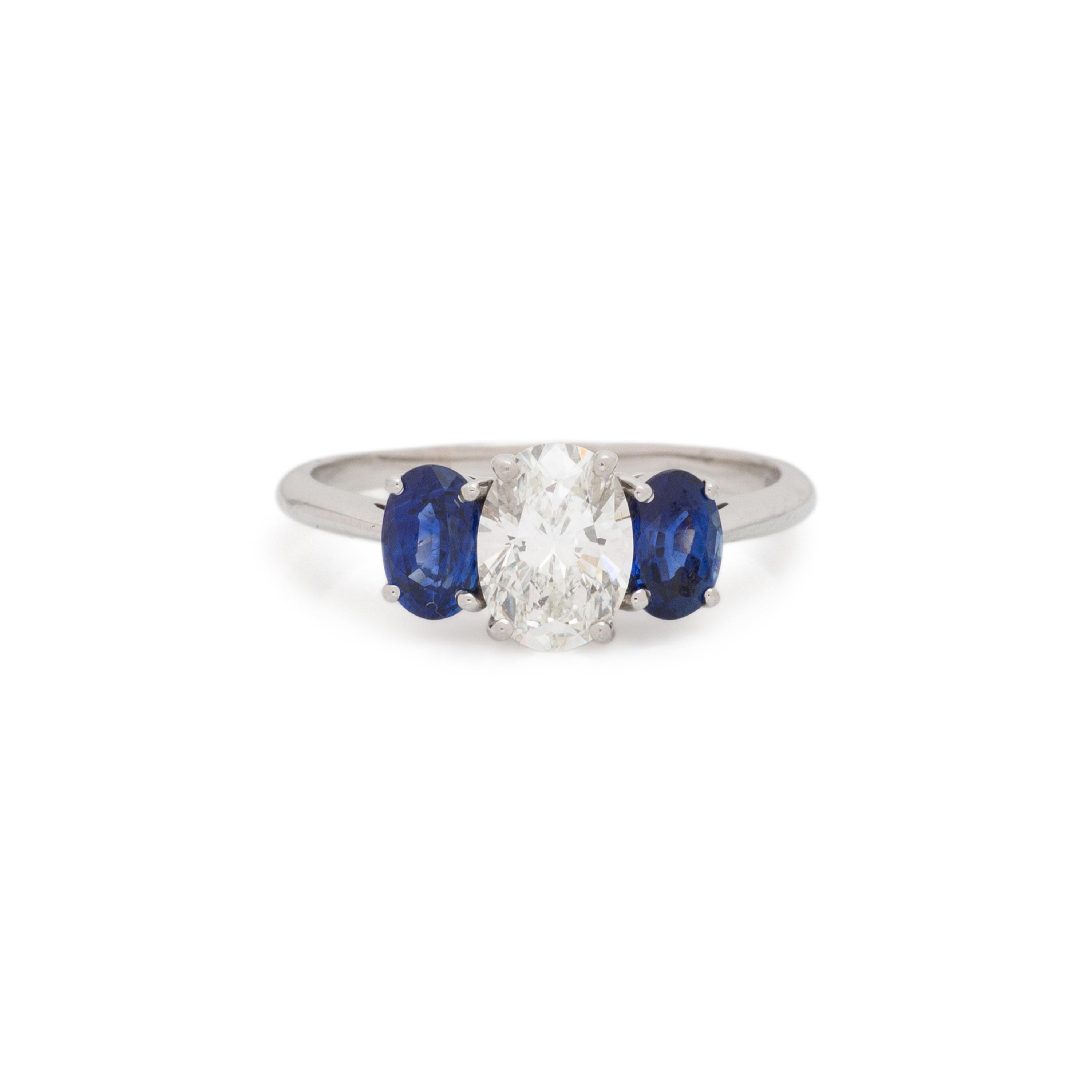 TIFFANY & CO., DIAMOND AND SAPPHIRE RING