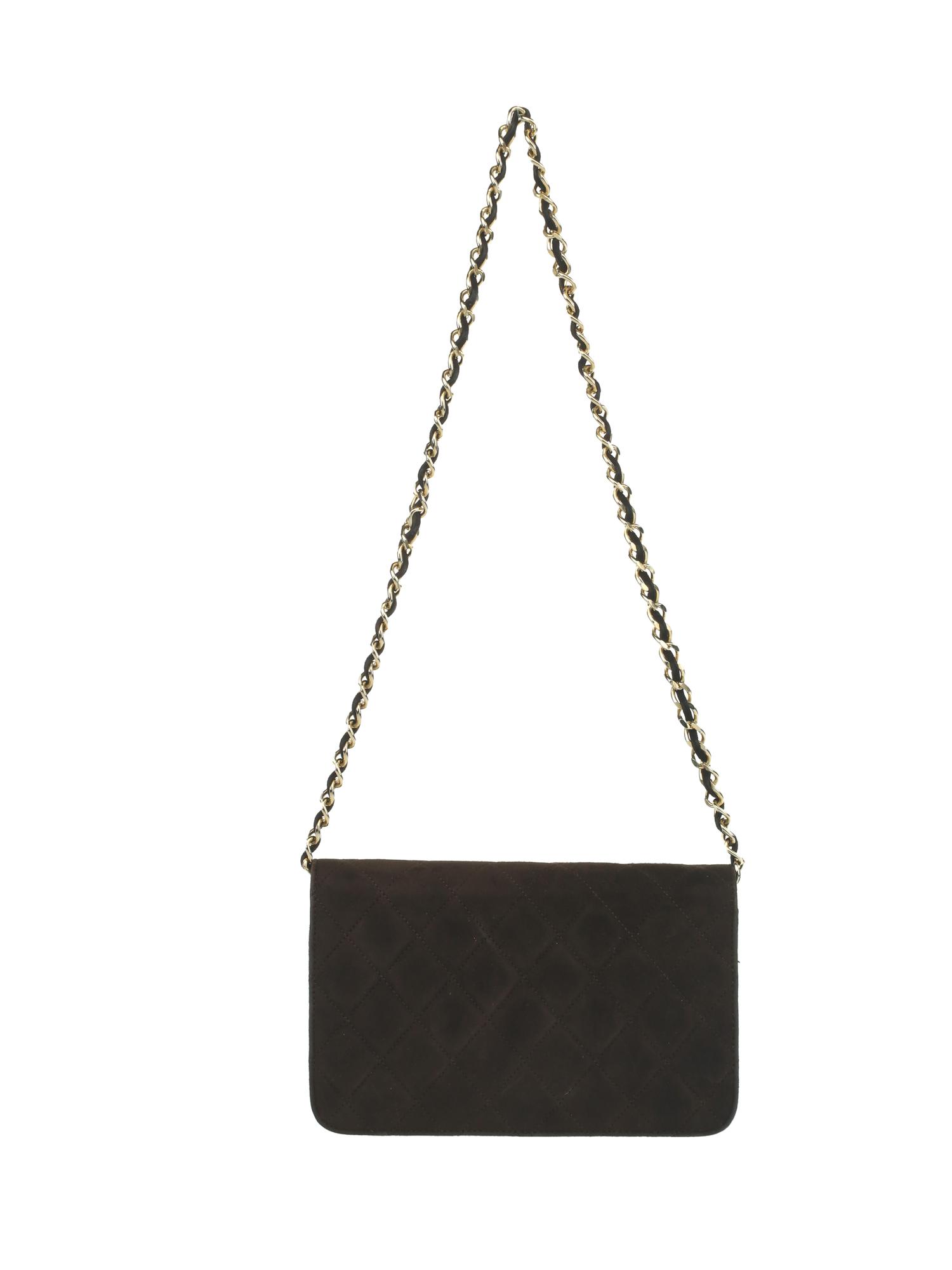 Chanel Brown Quilted Suede Shoulder Bag