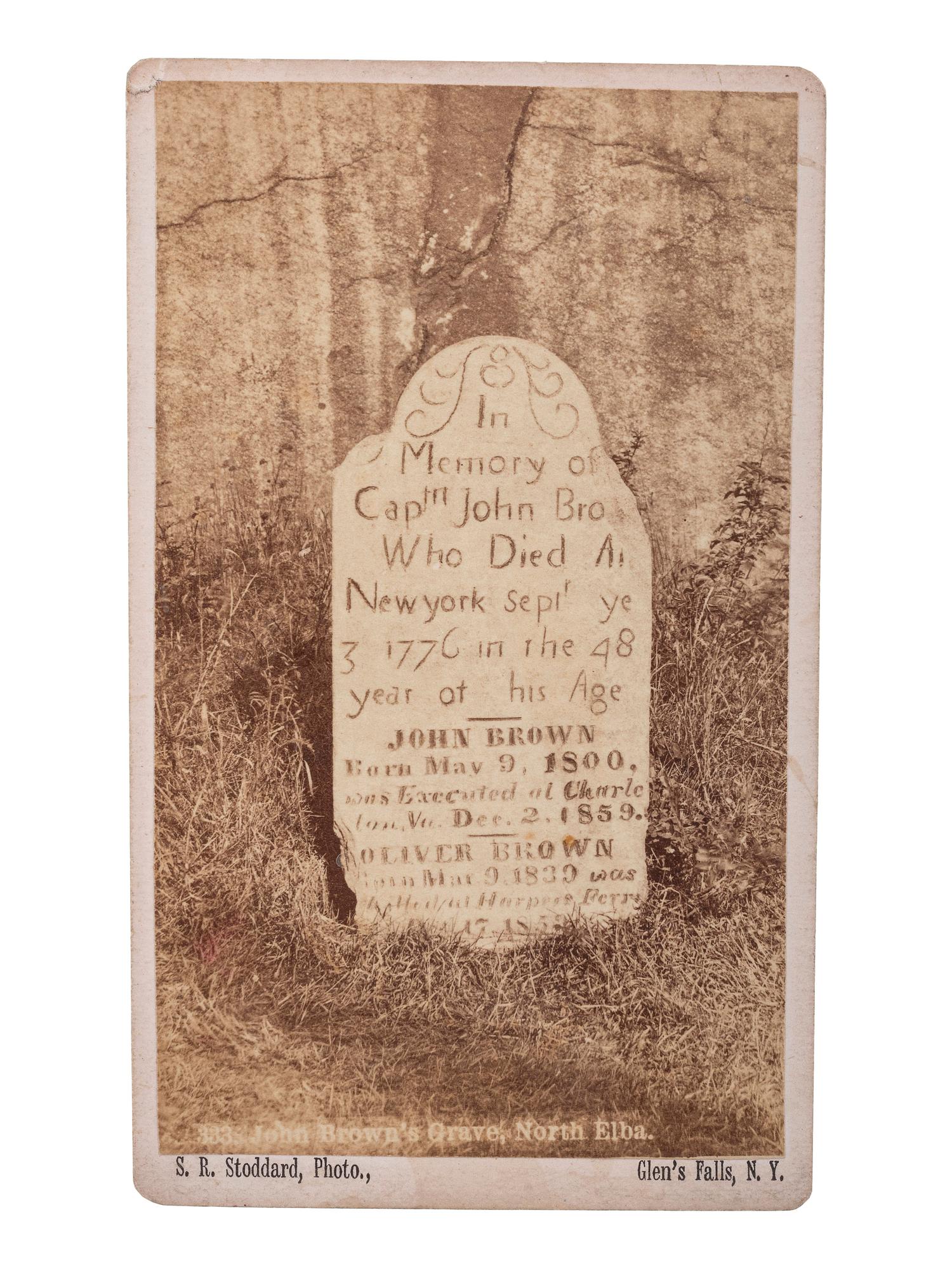 [SLAVERY & ABOLITION]. STODDARD, S.R., photographer. CDV of John Brown's grave, North Elba, New York. Glen's Falls, NY: 1882.