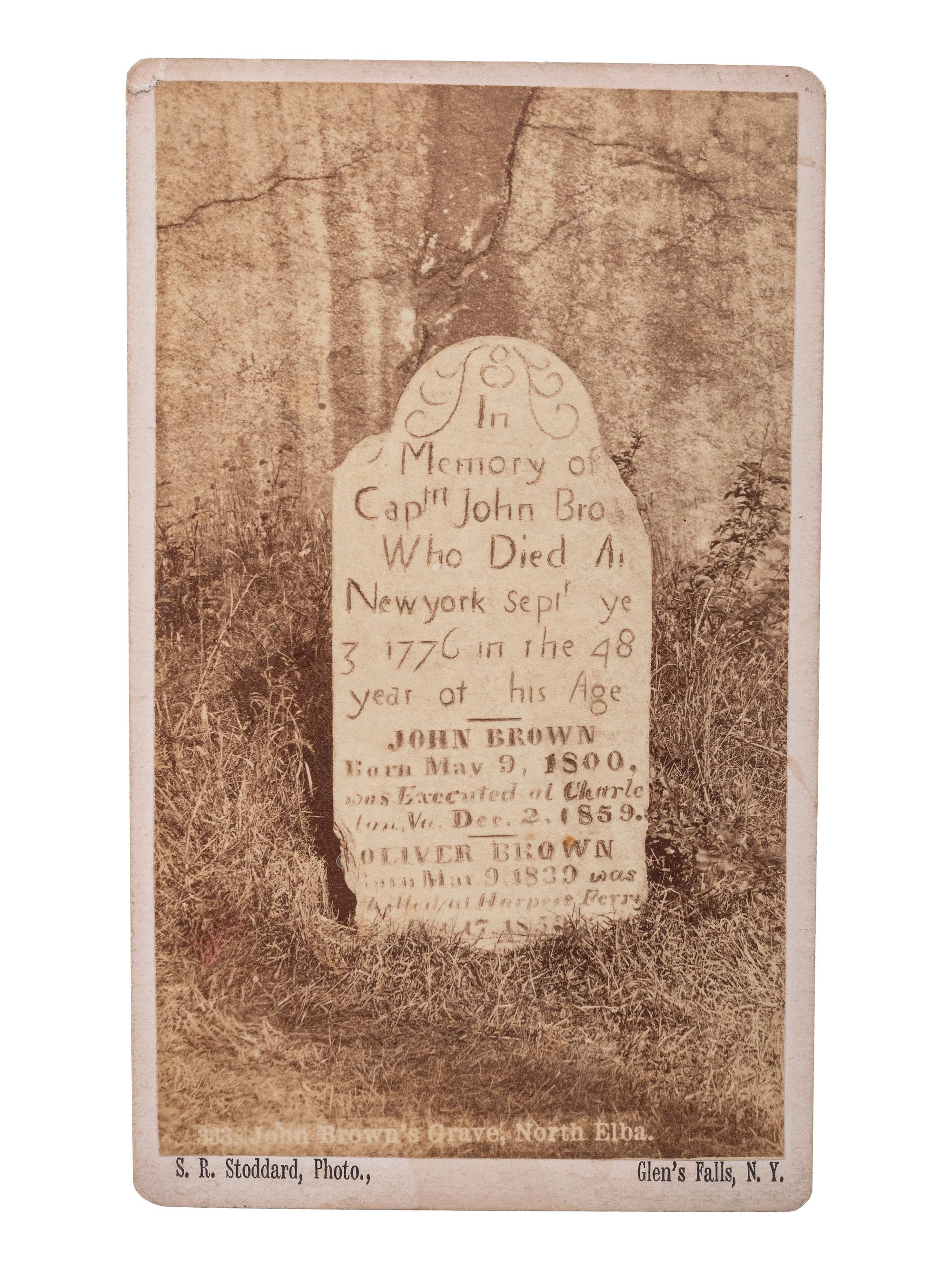 [SLAVERY & ABOLITION]. STODDARD, S.R., photographer. CDV of John Brown's grave, North Elba, New York. Glen's Falls, NY: 1882.