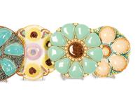 A Group of Eight English and French Majolica Six-Well Oyster Plates — Mid-19th Century