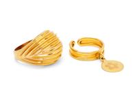A Collection of 14 Karat Yellow Gold Rings,