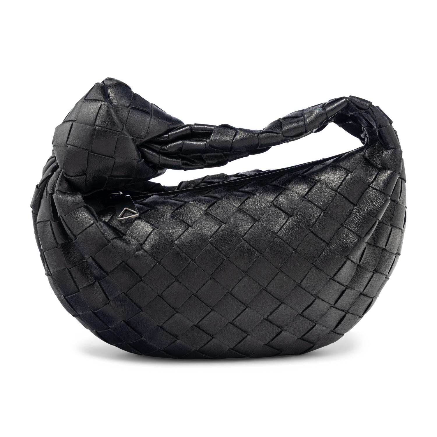 BOTTEGA VENETA, MINI JODIE IN BLACK INTRECCIATO