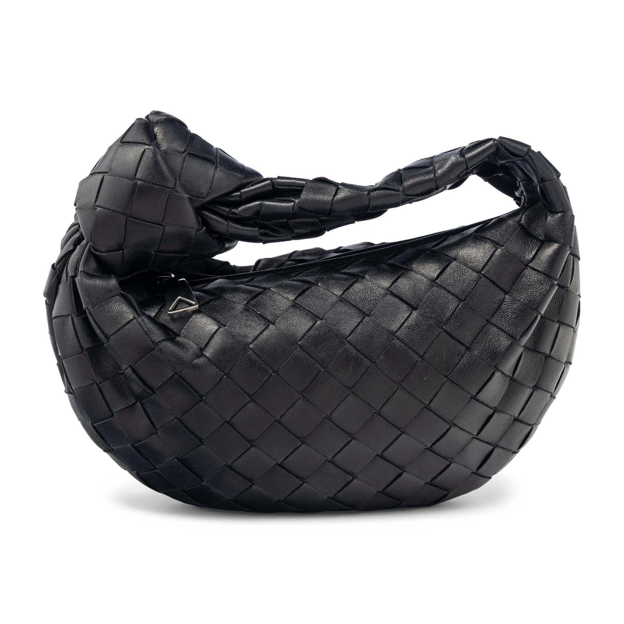 BOTTEGA VENETA, MINI JODIE IN BLACK INTRECCIATO