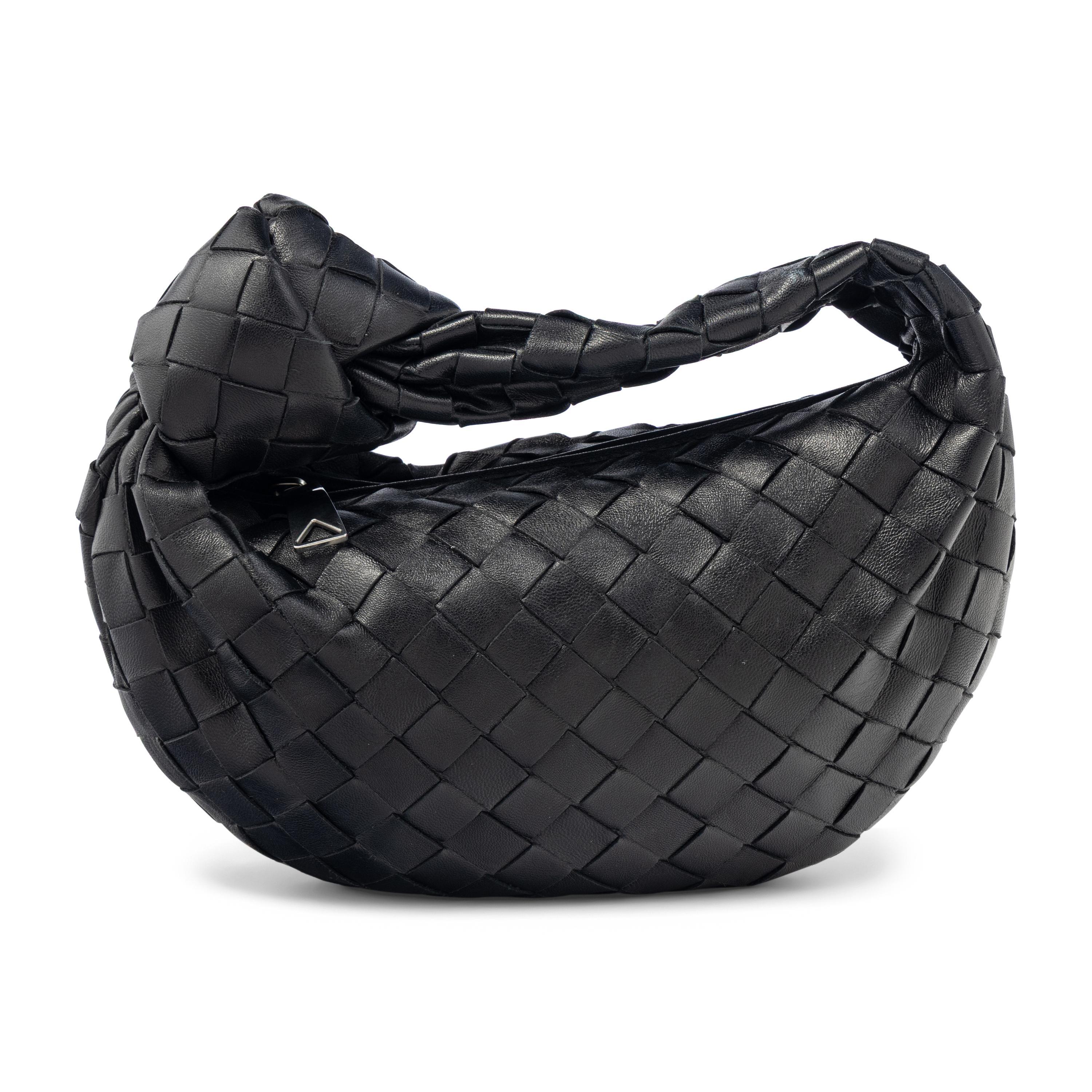 BOTTEGA VENETA, MINI JODIE IN BLACK INTRECCIATO