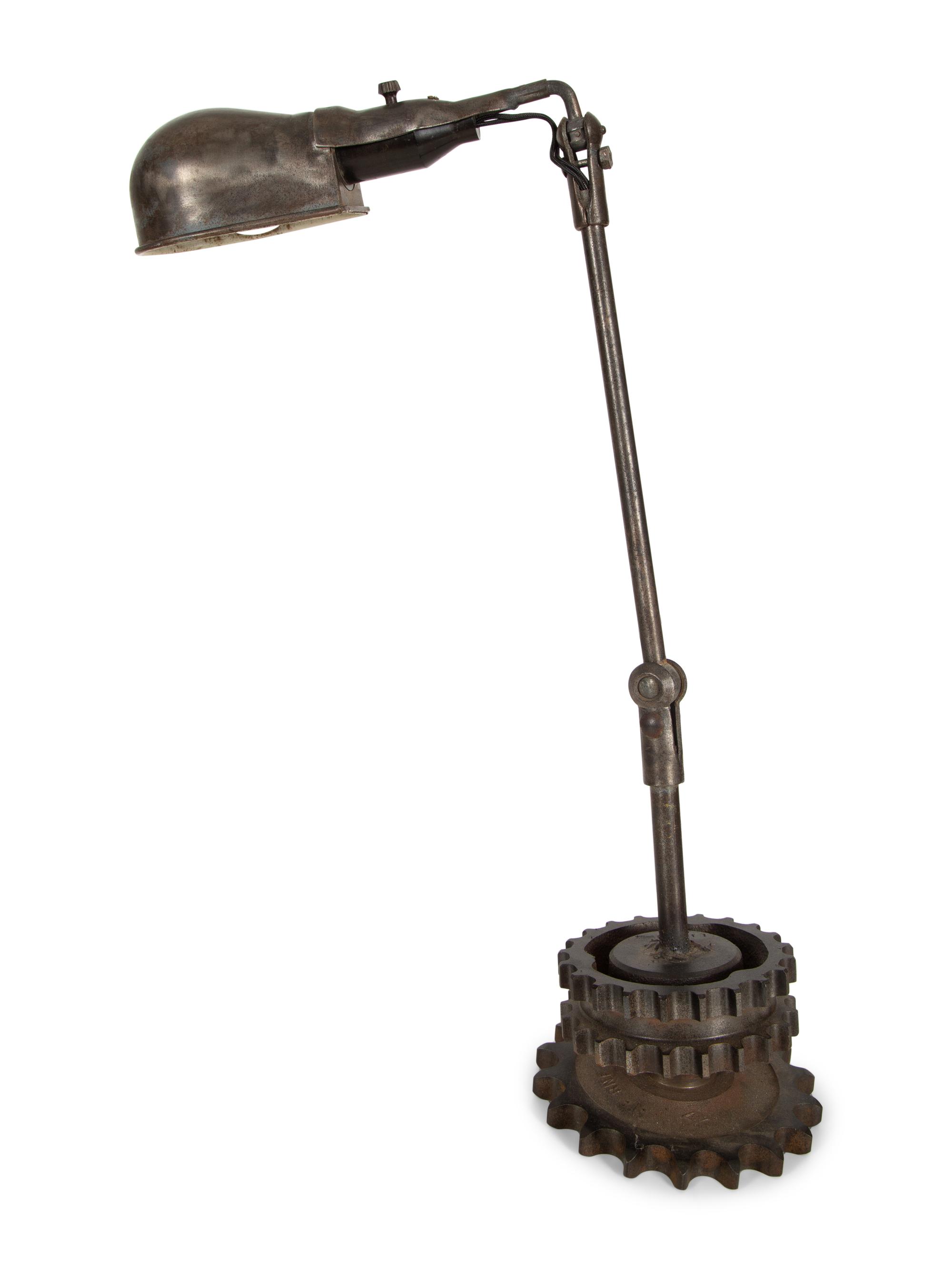 An Iron Gear Base Table Lamp — 21st Century