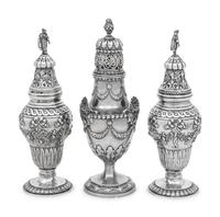 A Set of Three Silver Sugar Casters