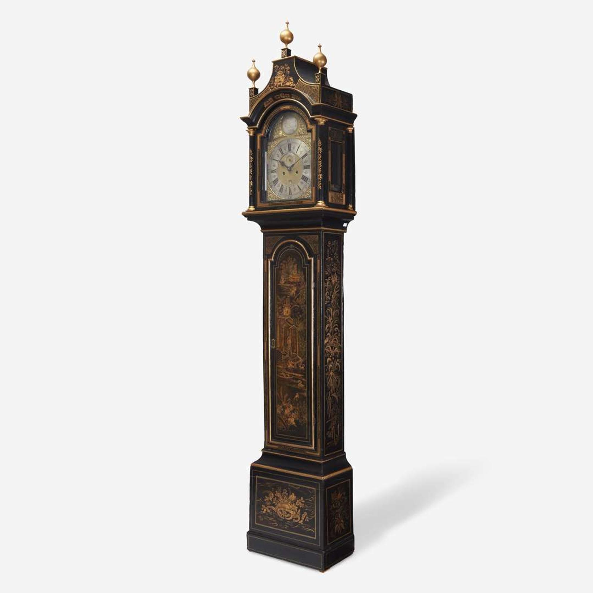 A George III Japanned Tall Case Clock Thomas Hally, London, late 18th century