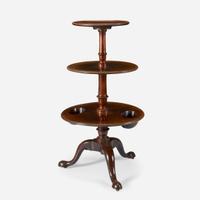 A George III Carved Mahogany Three-Tier Dumbwaiter Late 18th century