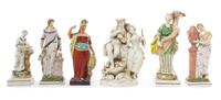 Six Staffordshire Figures Height of tallest 11 1/4 inches. — 19TH CENTURY