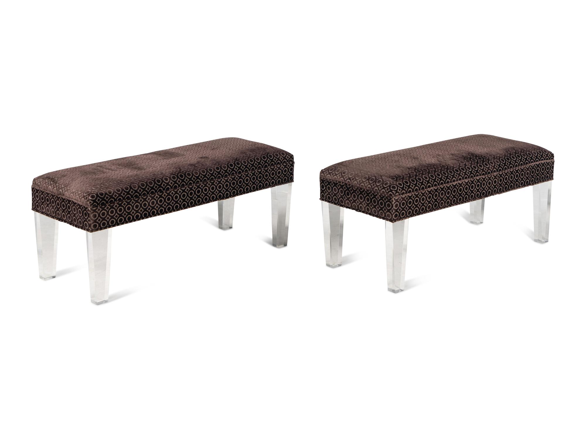 A Pair of Contemporary Acrylic Benches
