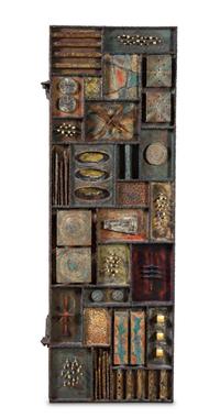 A Paul Evans Sculpture Front Cabinet Height 72 x width 24 x depth 24 1/2 inches. — CIRCA 1973